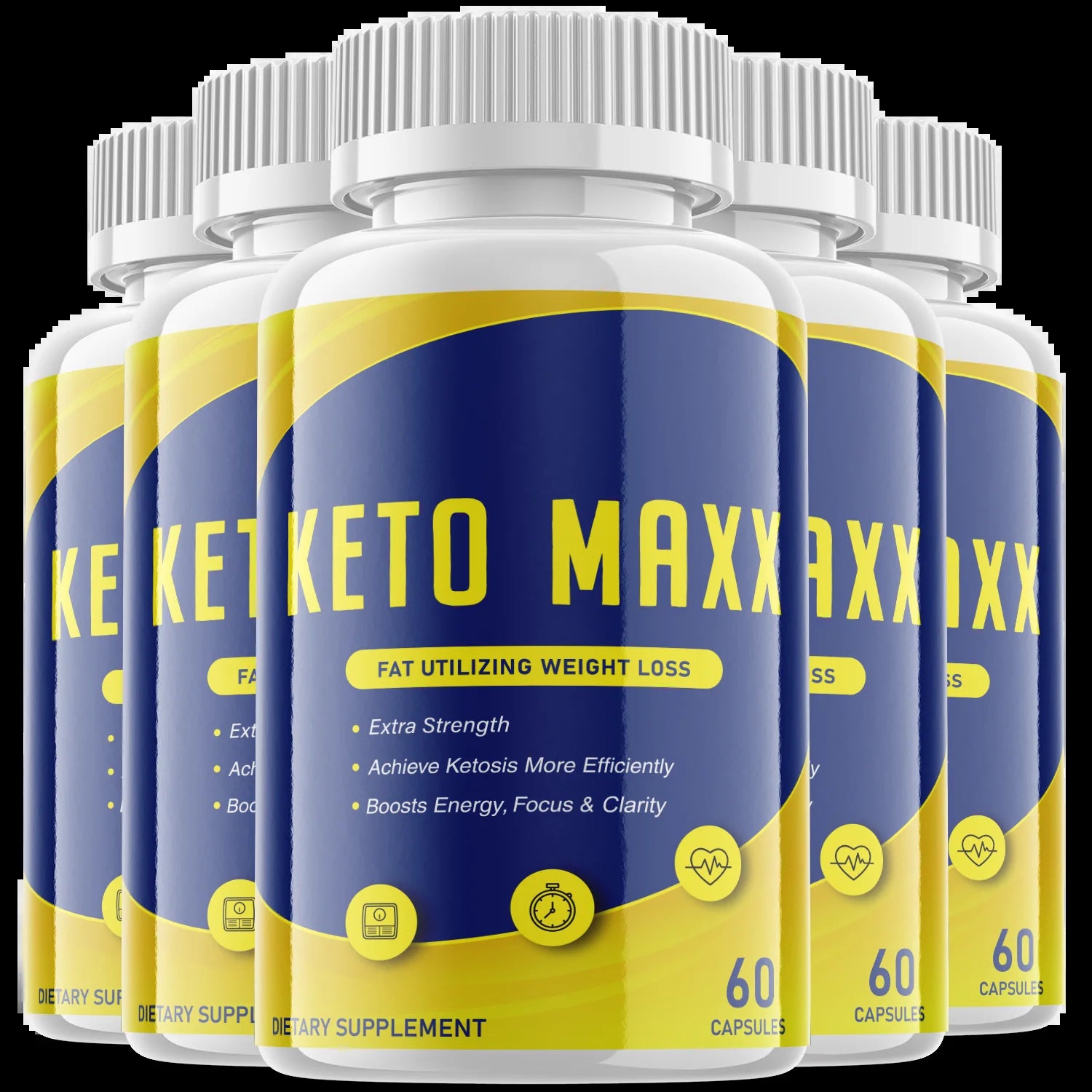 (5 Pack) Keto Maxx - Supplement for Weight Loss - Energy & Focus Boosting Dietary Supplements for Weight Management & Metabolism - Advanced Fat Burn Raspberry Ketones Pills - 300 Capsules
