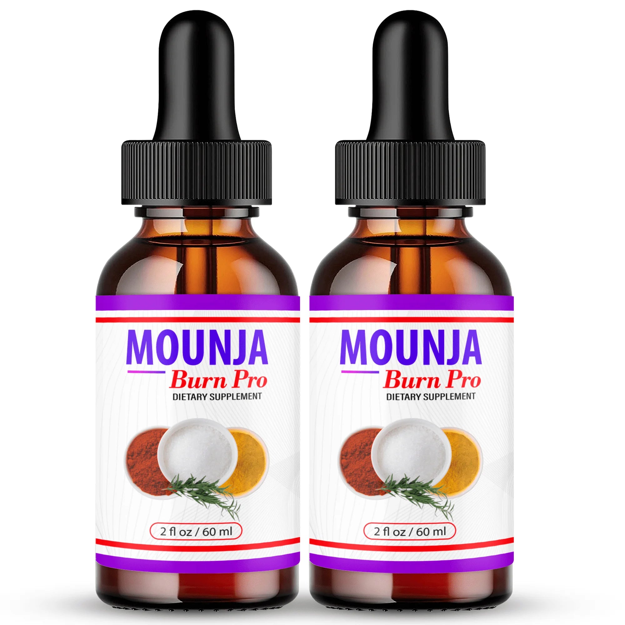 Mounja Burn Pro Drops - Official Mounja Burn Pro Drops, Mounjaburn Pro Liquid Drop Supplement, Natural Ingredients Advanced Formula Maximum Strength, Monjaburner Drops Reviews (2 Pack)
