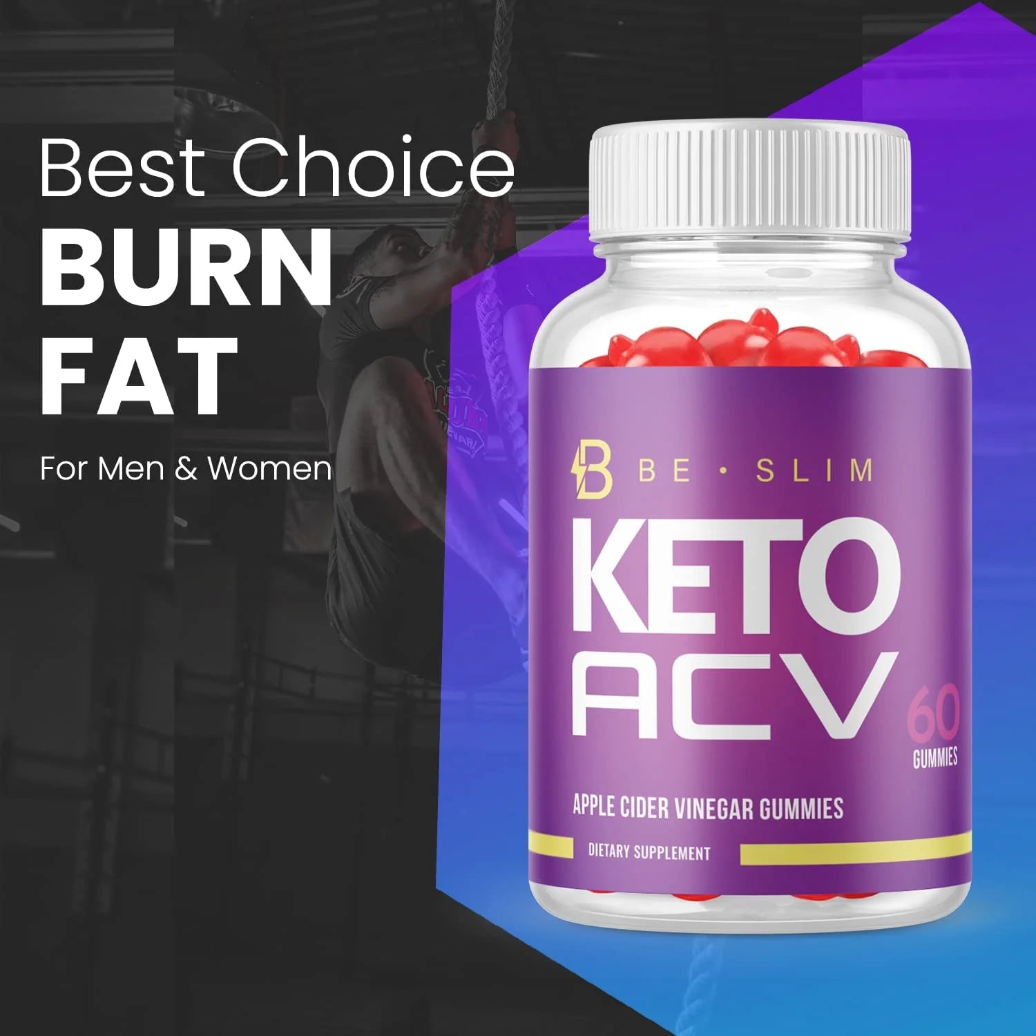 (5 Pack) Be Slim Keto ACV Gummies - Supplement for Weight Loss - Energy & Focus Boosting Dietary Supplements for Weight Management & Metabolism - Fat Burn - 300 Gummies