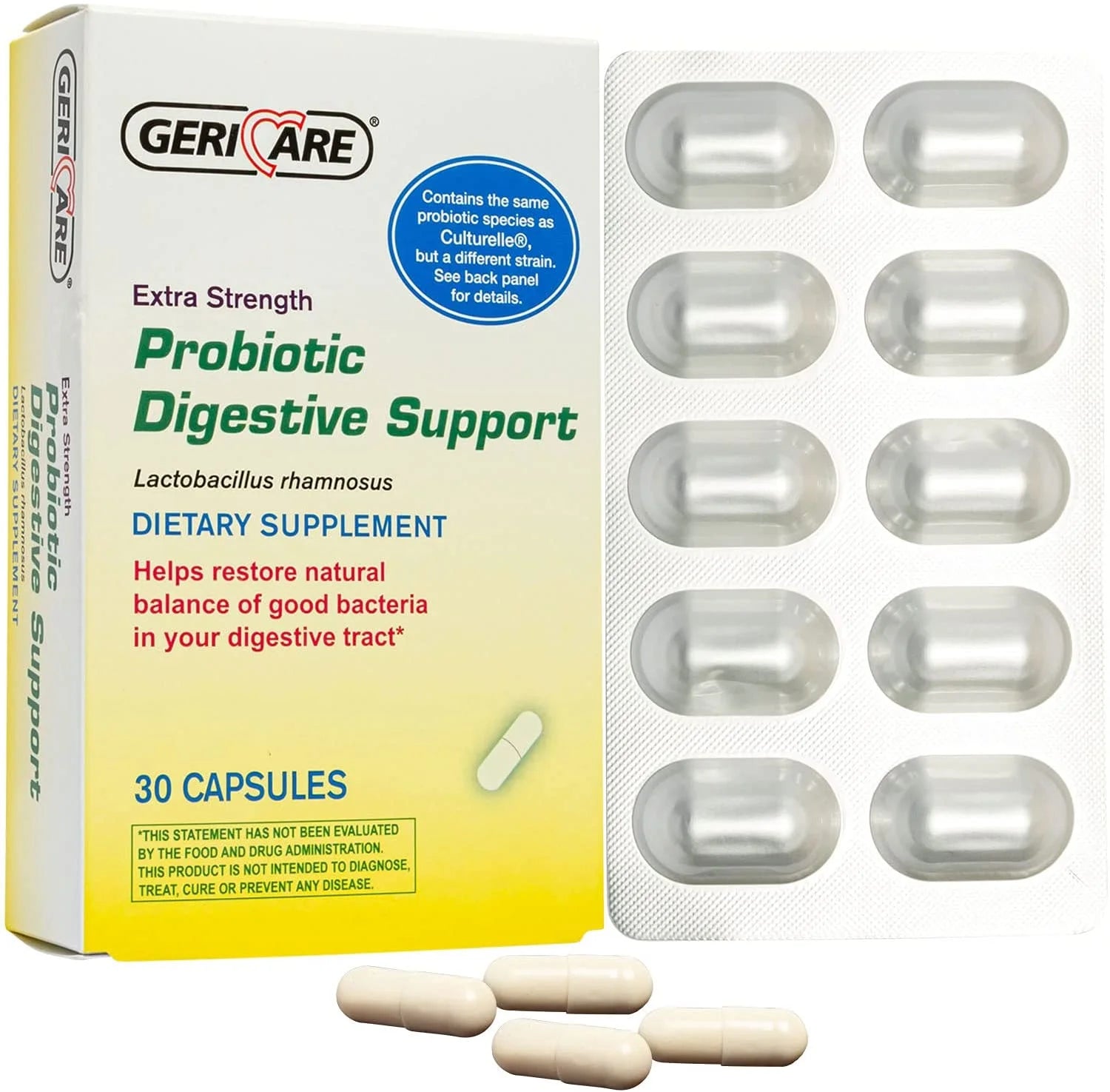 Probiotic Digestive Support | Extra Strength 20 Billion CFU Lactobacillus Rhamnoses R-11 30 Capsules