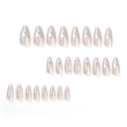24 Pcs Long French Fire Nails with 1 Jelly Gel and 1 Nail File