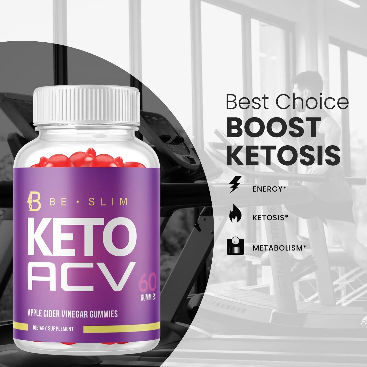 (5 Pack) Be Slim Keto ACV Gummies - Supplement for Weight Loss - Energy & Focus Boosting Dietary Supplements for Weight Management & Metabolism - Fat Burn - 300 Gummies