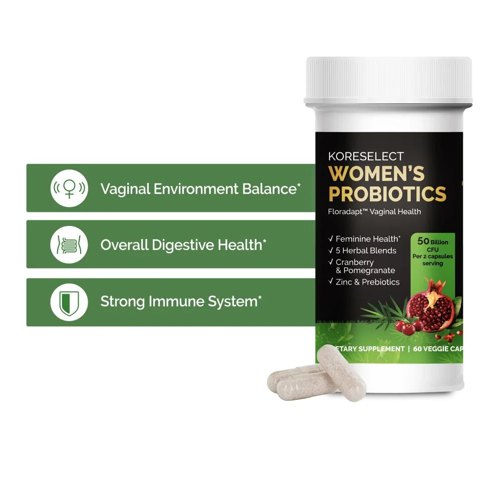 Probiotics for Women - Gut Health Supplements for Women, Vaginal Probiotics with Prebiotic Blend, Immune Support with Zinc - 60 Capsules