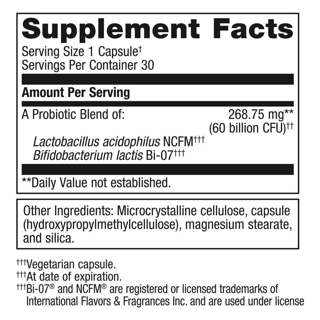 Ultraflora IB - Relief for Occasional Intestinal Distress - Probiotics for Digestive Health* - Anti-Bloat for Men & Women* - 60 Billion CFU - Non-Gmo, Gluten-Free, Vegetarian - 30 Capsules