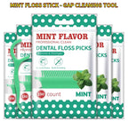 300Pcs Mint Floss Stick - Cleaning Tools for Teeth Gaps