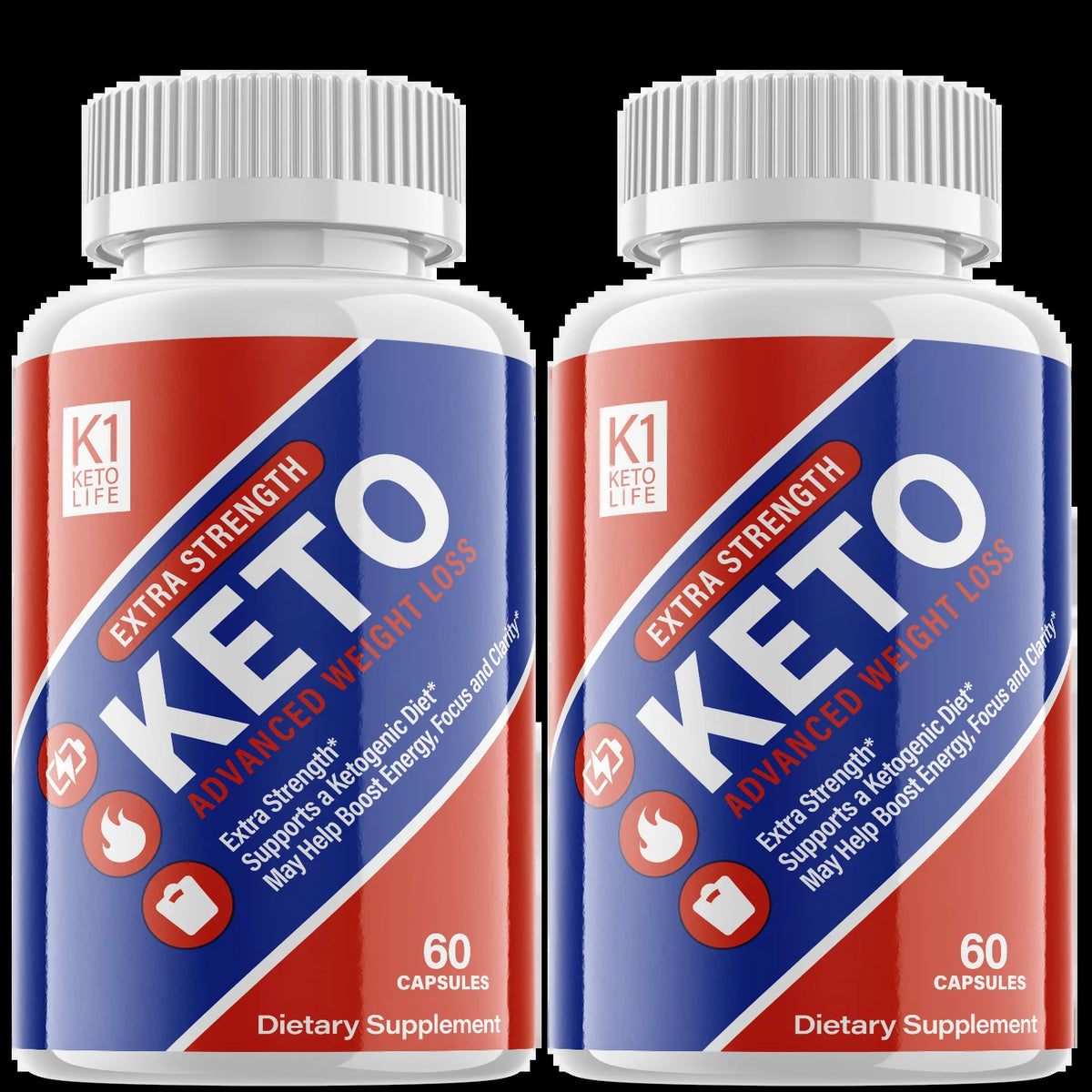 (2 Pack) K1 Keto Life - Supplement for Weight Loss - Energy & Focus Boosting Dietary Supplements for Weight Management & Metabolism - Advanced Fat Burn Raspberry Ketones Pills - 120 Capsules